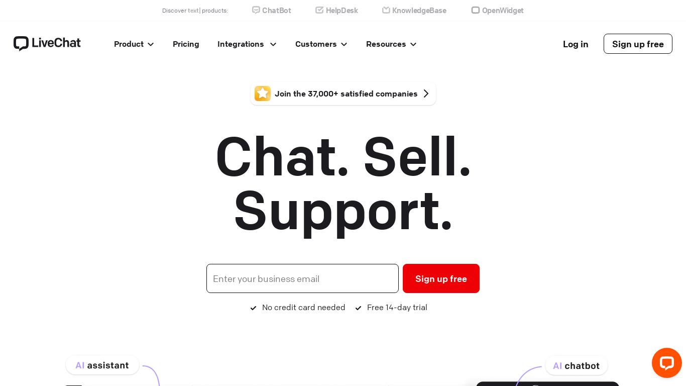Expand your online sales through an all-in-one live chat app. Support and sell simultaneously. Start a free trial today! Trusted by over 37,000 businesses.