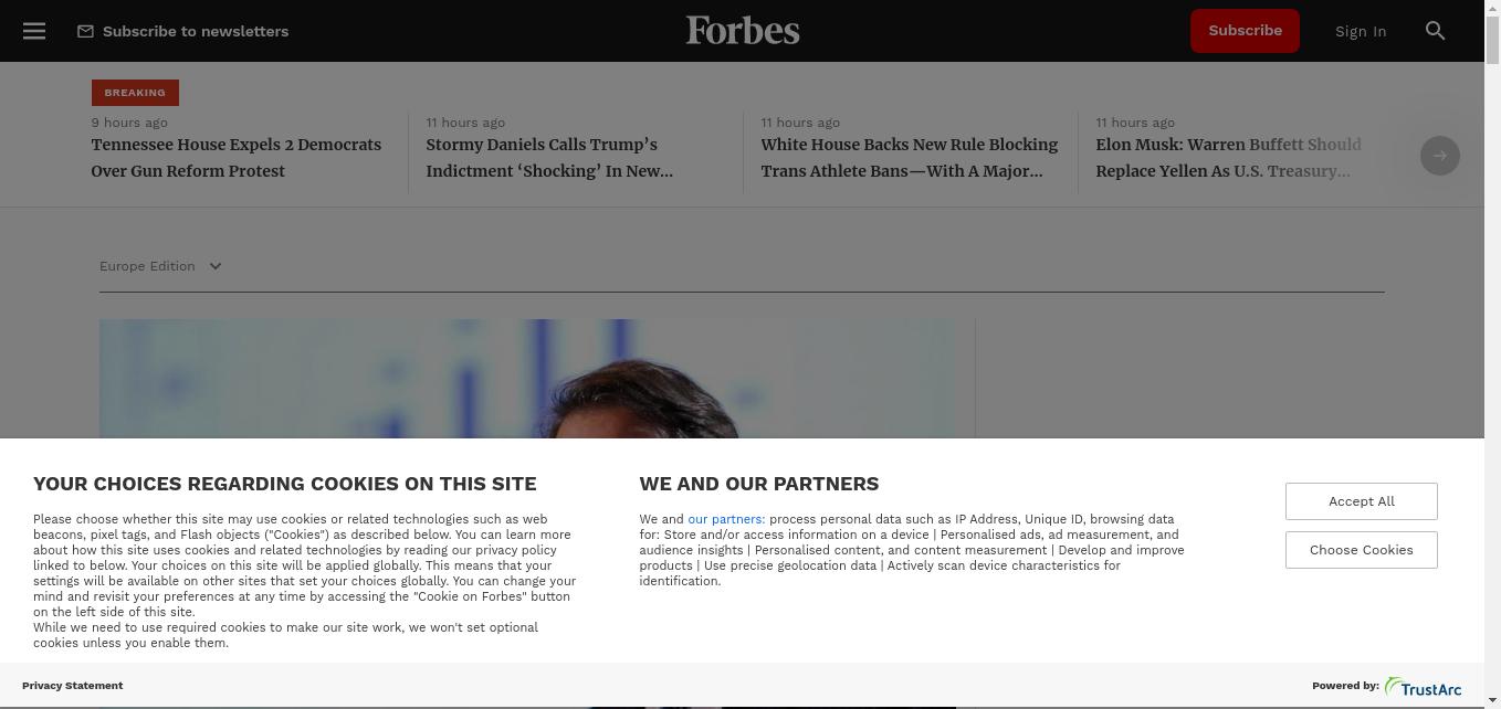 Forbes is a global media company, focusing on business, investing, technology, entrepreneurship, leadership, and lifestyle.