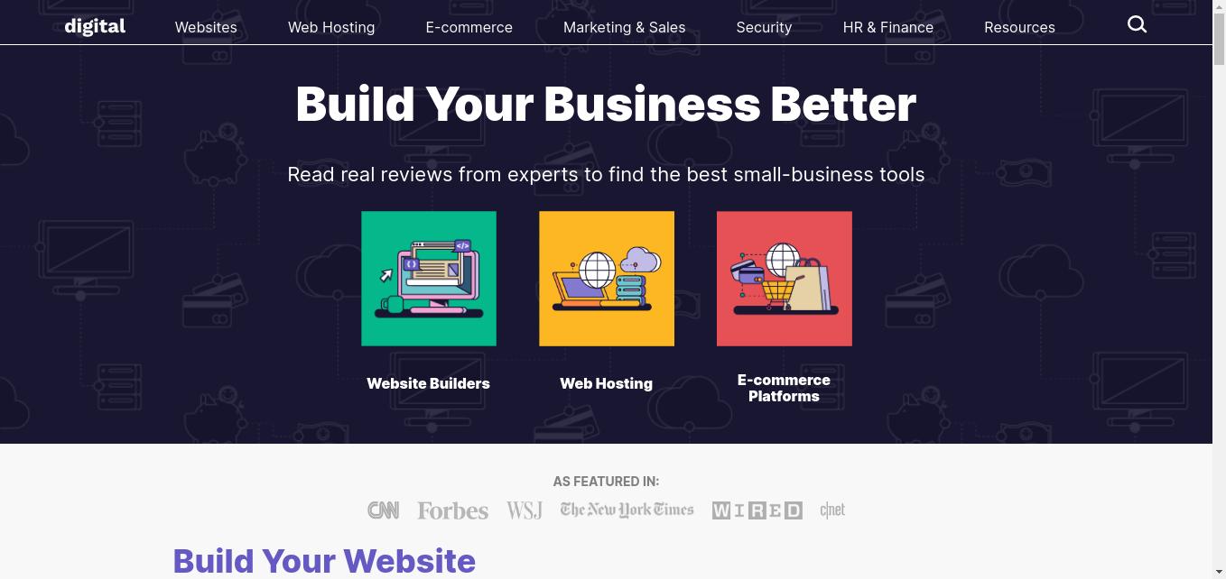 The article provides reviews and comparisons of various small-business tools such as website builders, web hosting services and e-commerce platforms. It highlights highly rated website builders like Squarespace, GoDaddy Central and Web.com that require no coding knowledge to be created, as well as top-rated web hosting services that offer fast, reliable, secure and supportive hosting for websites. Additionally, it reviews popular e-commerce platforms such as BigCommerce, Shopify and WooCommerce that make it easier to build and manage online stores.