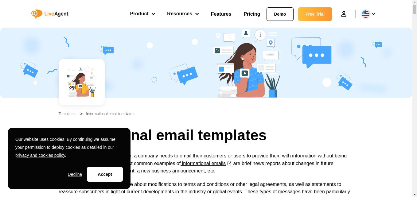 Use our informational email templates for email digests, company-wide announcements, reassurance emails, and more.