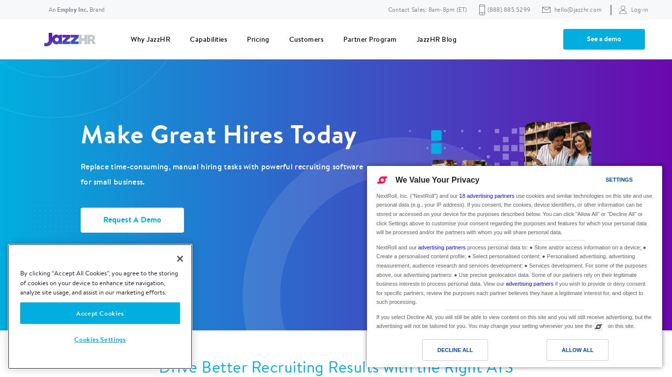 Replace time-consuming, manual hiring tasks with powerful recruiting software for your small business. JazzHR empowers your company to find and hire talent fast.