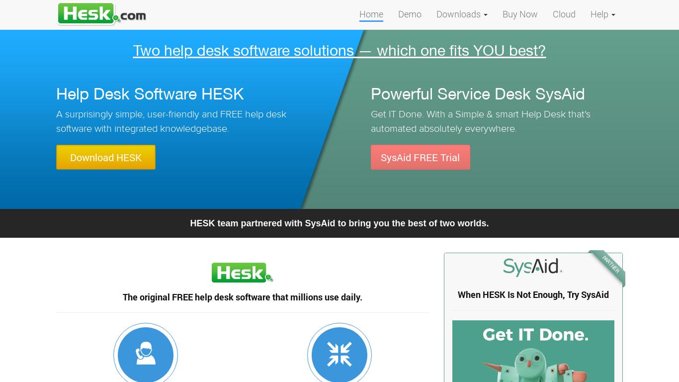 HESK allows you to set up a web-based customer support portal or an IT help desk. Hesk is secure, user-friendly, and easy to use. Available as a cloud SaaS solution or on-premise help desk software.
