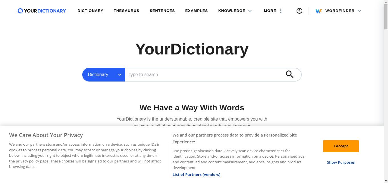 Our online dictionary is the best source for definitions and origins of words, meanings of concepts, example sentences, synonyms and antonyms, grammar tips, and more.