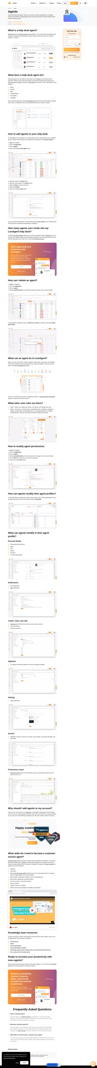 In LiveAgent agents and customer representatives with the admin role can also supervise and configure the system. Read about user types and more.