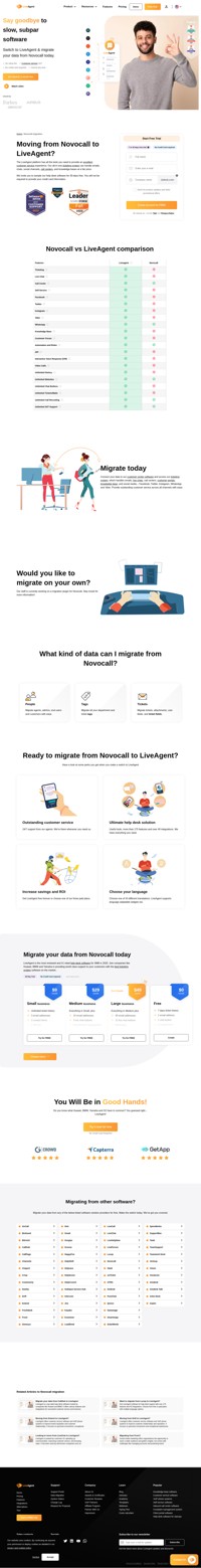 Our support agents will gladly help you migrate your data from Novocall safely and effortlessly. Join LiveAgent today and provide better support.