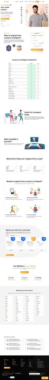 Looking to migrate your data from Lucep to a different solution? Have a look at LiveAgent and see the benefits. Start your free trial today.