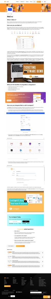 Connect Mail.ru with LiveAgent and get access to more communication features and channels to handle customer requests