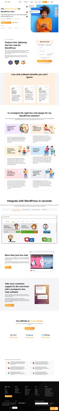 With LiveAgent’s live chat for WordPress, you can provide instant customer support, improve engagement with proactive triggers, and boost customer satisfaction.