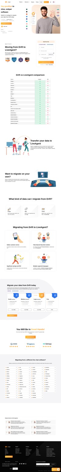 Looking to migrate your data from Drift to a different solution? Have a look at LiveAgent and see the benefits. Start your free trial today.