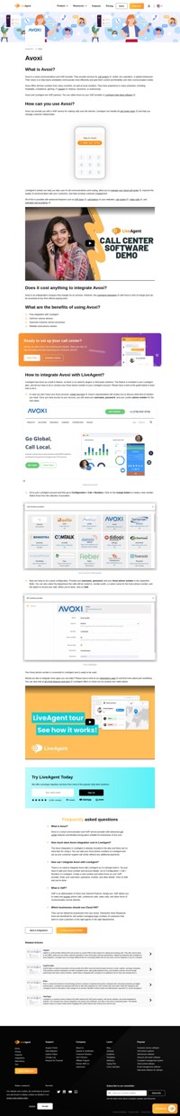 Avoxi is a VoIP and cloud communications service provider that can be used to power your LiveAgent call center