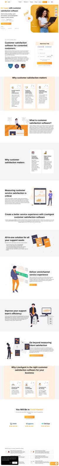 Increase your customer satisfaction with LiveAgent and it's built-in customer satisfaction software measurement tool Nicereply.