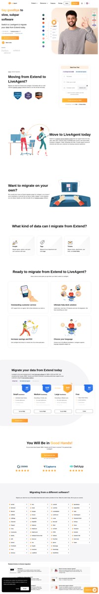 Looking to migrate your data from Extend to a different solution? Have a look at LiveAgent and see the benefits. Start your free trial today.