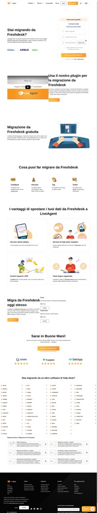 LiveAgent offre migrazione gratuita dei dati da Freshdesk. Tutti i ticket, gli operatori e i feedback da Freshdesk verranno automaticamente spostati su LiveAgent.