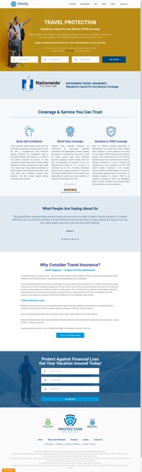 Nationwide Travel Insurance Homepage