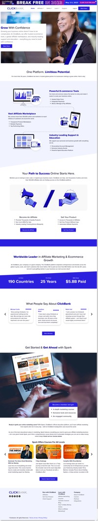 ClickBank is a leading global retailer with its own marketplace. We enable sellers & entrepreneurs to grow their sales with our global affiliate network.