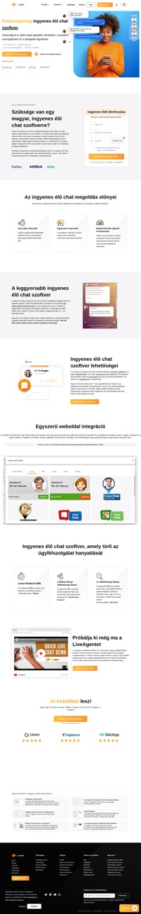 A magyar LiveAgent ingyenes élő chat szoftvere lehetőséget nyújt arra, hogy weboldala látogatóit vásárlókká alakítsa. Használja a leggyorsabb chat widgetet.