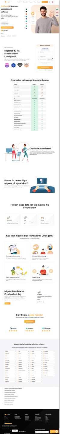 LiveAgent tilbyder i øjeblikket et migreringsplugin til Freshcaller, som hjælper dig med at importere dine billetter. Få din gratis datamigrering i dag.