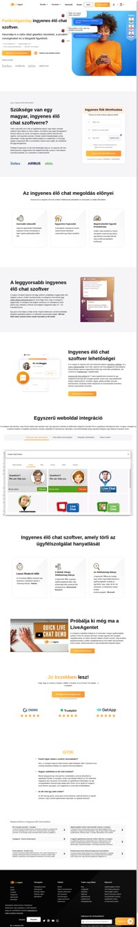 A magyar LiveAgent ingyenes élő chat szoftvere lehetőséget nyújt arra, hogy weboldala látogatóit vásárlókká alakítsa. Használja a leggyorsabb chat widgetet.