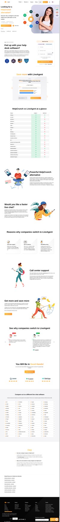 LiveAgent has more than 175 features, over 40 integrations and a great price tag. See why you should switch from HelpCrunch to LiveAgent.