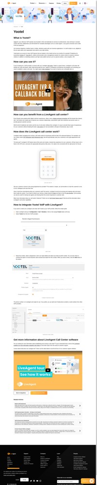 Integration of Yootel VoIP services with your LiveAgent call center is really easy. You can learn how by reading this article.