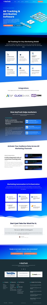 The text discusses ways to improve campaign ROI through targeting profitable audiences with Native Ads and advanced campaign tactics in Multi Channel Marketing. Artificial Intelligence can help optimize campaigns for ROAS and provide SEO insights. AnyTrack is praised by entrepreneurs and marketers as a helpful affiliate marketing tool.