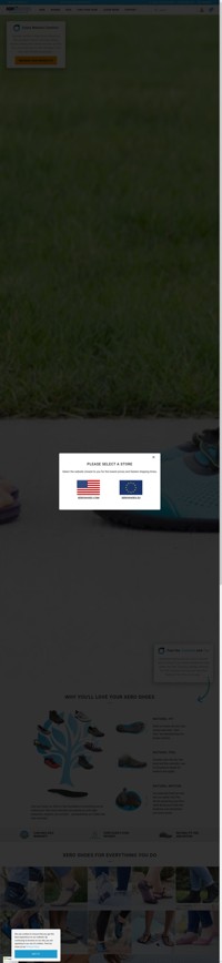 Xero Shoes Homepage