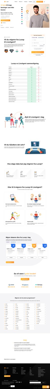 Ønsker du å migrere dataene dine fra Lucep til en annen løsning? Ta en titt på LiveAgent og se fordelene. Start din gratis prøveperiode i dag.